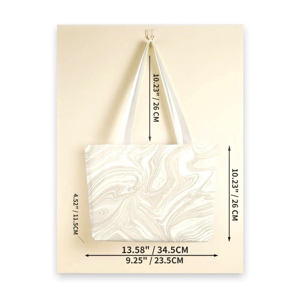 New Boho Swirl Polyester Allover Graphic Shoulder Double Handle Tote Bag - Picture 7 of 10